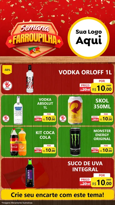 Modelo de TV para TV Vertical com o tema Semana Farroupilha para Distribuidora de bebidas