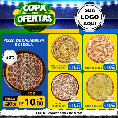 Modelo de Rede Social para Feed Facebook com o tema Copa de Ofertas para Pizzaria
