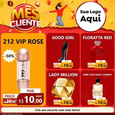 Modelo de Rede Social para Feed Facebook com o tema Mês do Cliente para Perfumes