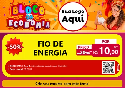 Modelo de Cartaz para Cartaz A4 Horizontal com o tema Bloco da Economia para Materiais Elétricos