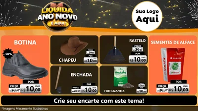 Modelo de TV para TV Horizontal com o tema Liquida Ano Novo É Aqui! para Agropecuária