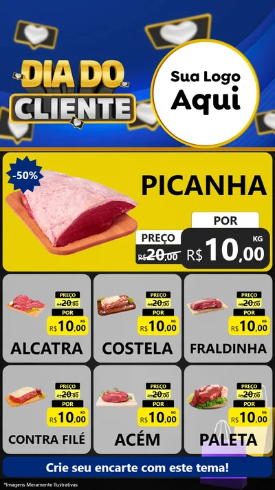 Modelo de Rede Social para Stories com o tema Dia Do Cliente para Açougue