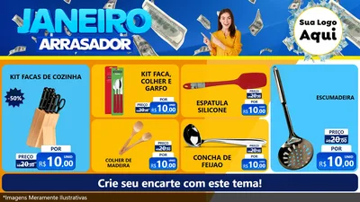 Modelo de TV para TV Horizontal com o tema Janeiro Arrasador para Utilidades Domésticas