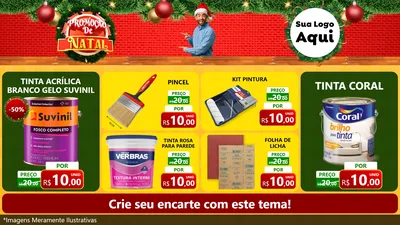 Modelo de TV para TV Horizontal com o tema Promoção de Natal para Tintas e Ferramentas