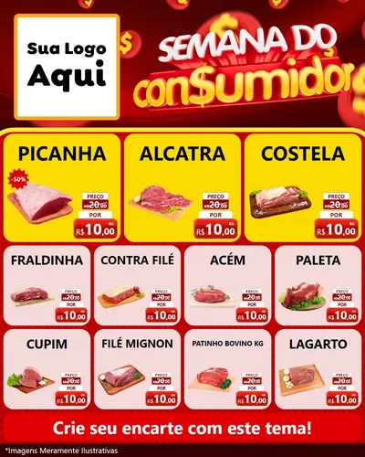 Modelo de Rede Social para Feed Instagram com o tema Semana do Consumidor para Açougue