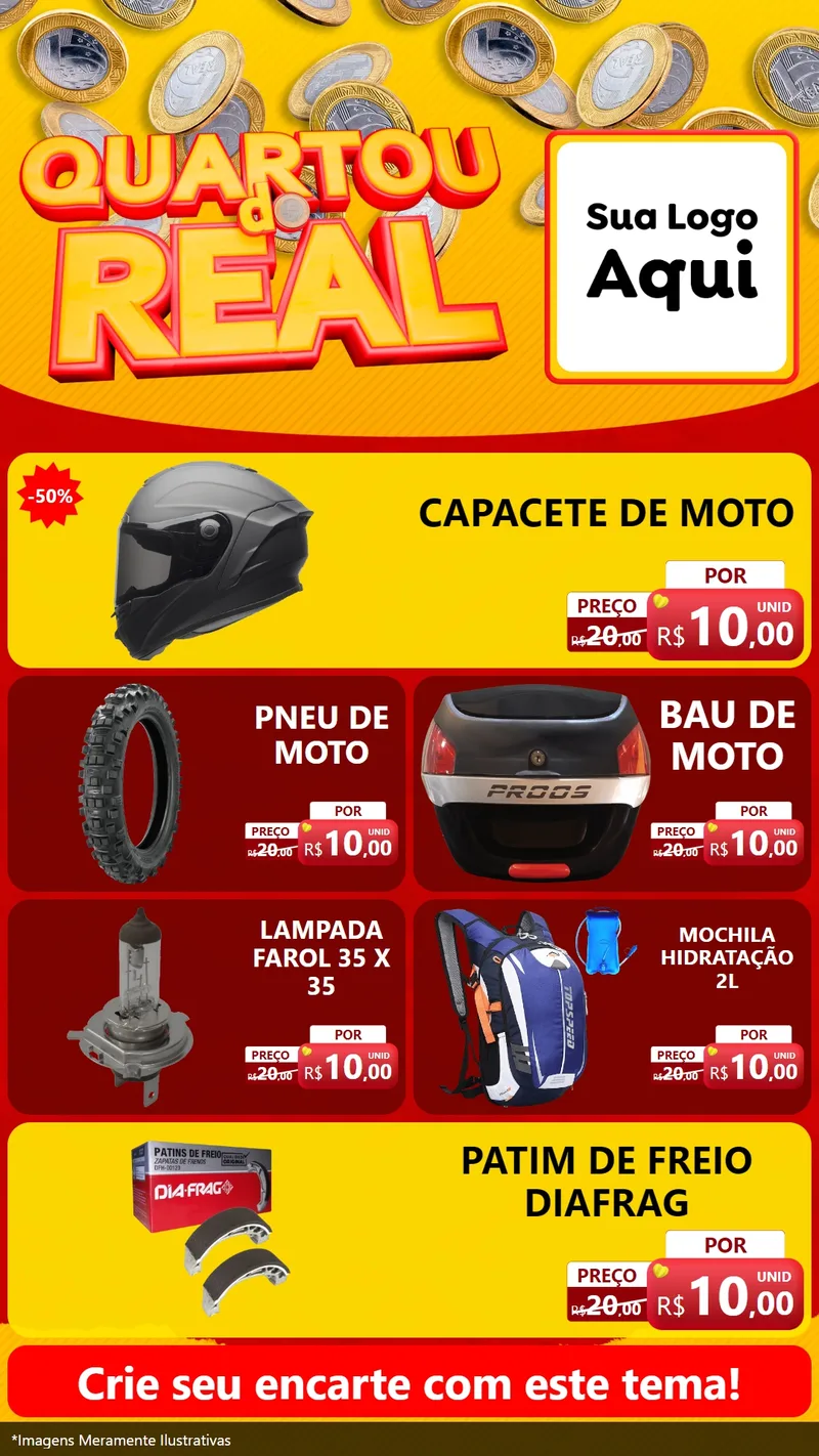 Modelo de TV para TV Vertical com o tema Quartou do Real para Moto peças