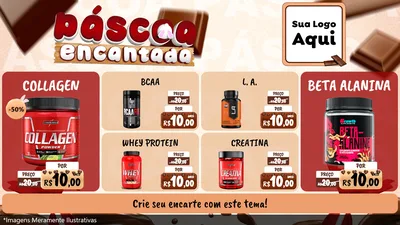 Modelo de TV para TV Horizontal com o tema Páscoa Encantada para Suplementos alimentares