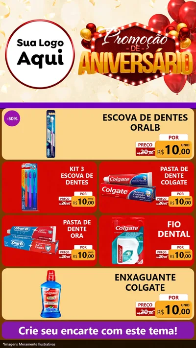 Modelo de TV para TV Vertical com o tema Promoção de Aniversário para Higiene Pessoal