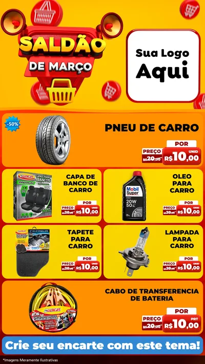 Modelo de TV para TV Vertical com o tema Saldão de Março para Auto peças