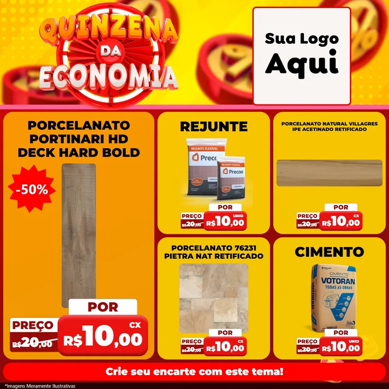 Modelo de Rede Social para Feed Facebook com o tema Quinzena Da Economia para Pisos e revestimentos