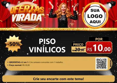 Modelo de Cartaz para Cartaz A4 Horizontal com o tema Ofertas da Virada para Material para Construção