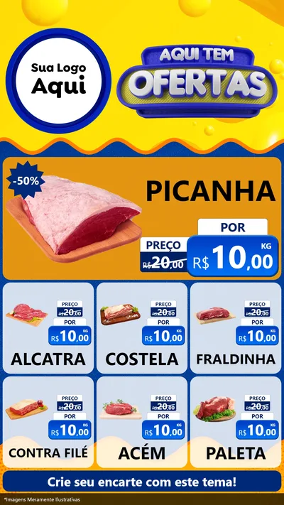Modelo de Rede Social para Stories com o tema Aqui Tem Ofertas para Açougue