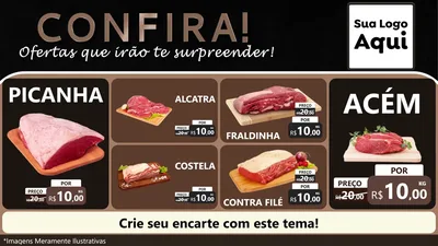 Modelo de TV para TV Horizontal com o tema Confira! Ofertas que irão te surpreender! para Açougue