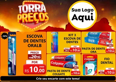 Modelo de Encarte para Encarte A4 Horizontal com o tema Torra Preços para Higiene Pessoal