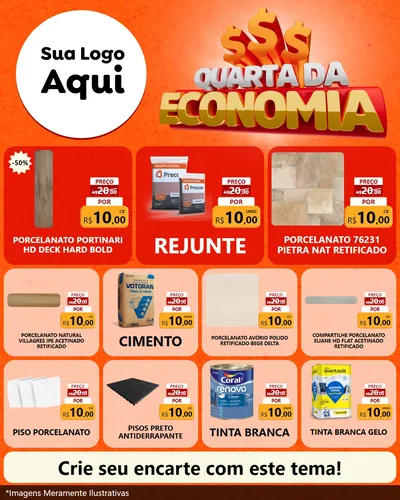 Modelo de Rede Social para Feed Instagram com o tema Quarta da Economia para Pisos e revestimentos