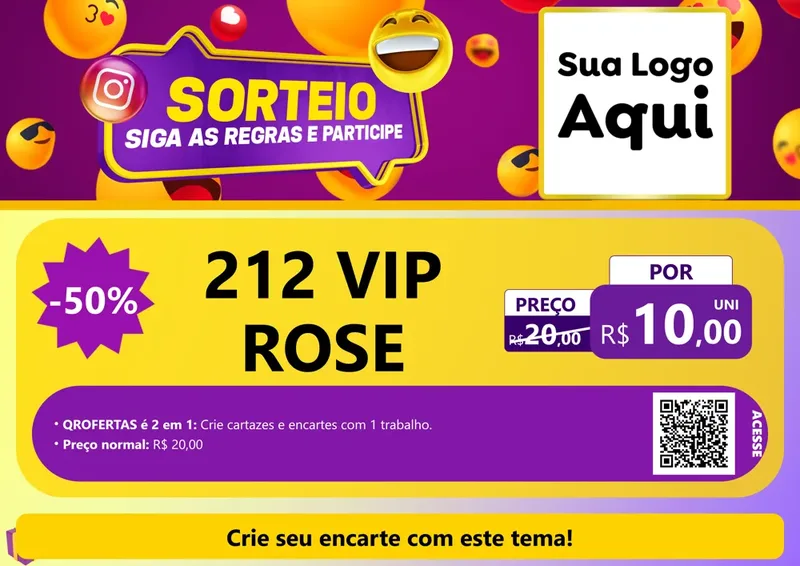 Modelo de Cartaz para Cartaz A4 Horizontal com o tema Sorteio para Perfumes