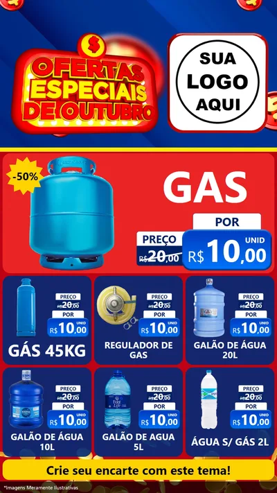 Modelo de Rede Social para Stories com o tema Ofertas Especiais de Outubro para Água e gás