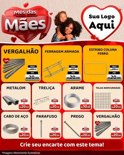 Modelo de Rede Social para Feed Instagram com o tema Mês das Mães para Ferragens