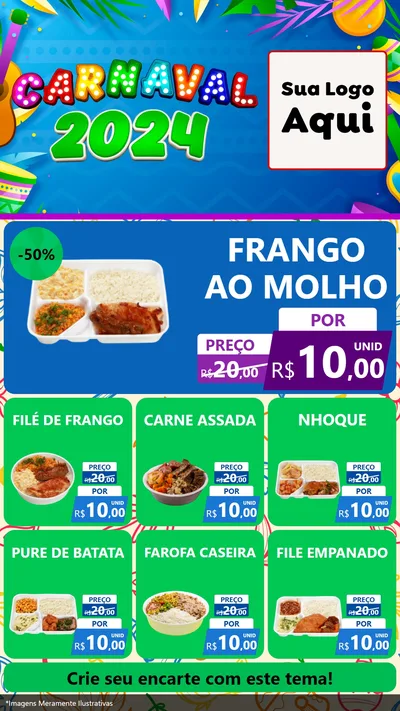 Modelo de Rede Social para Stories com o tema Carnaval 2027 para Restaurante