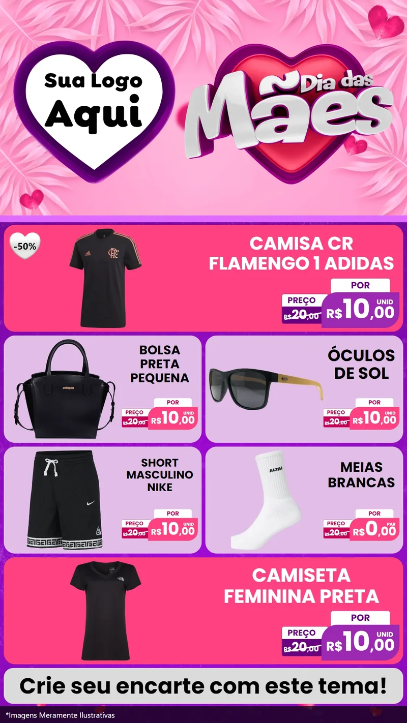 Modelo de TV para TV Vertical com o tema Dia das Mães para Roupas e acessórios