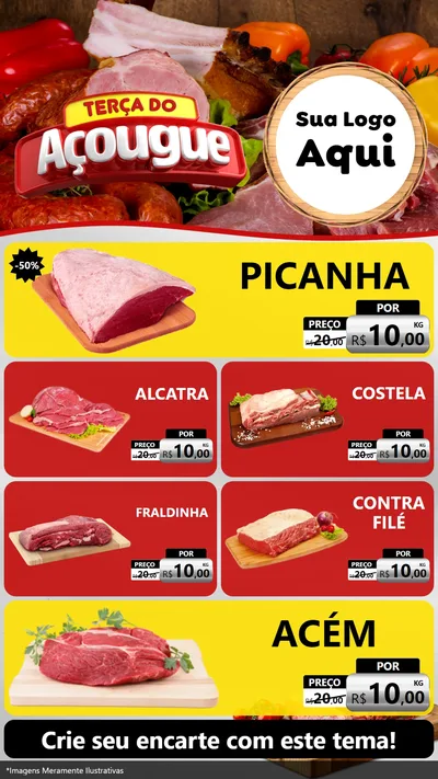 Modelo de TV para TV Vertical com o tema Terça do Açougue para Açougue