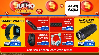 Modelo de TV para TV Horizontal com o tema Operação Julho Com Mais Economia para Informática