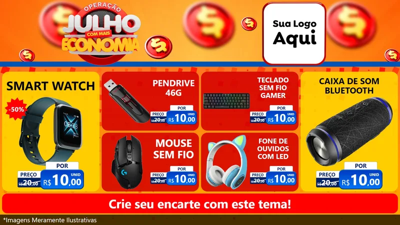 Modelo de TV para TV Horizontal com o tema Operação Julho Com Mais Economia para Informática