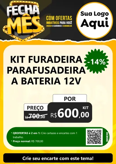 Modelo de Cartaz para Cartaz A4 Vertical com o tema Fecha Mês para Maquinas e Ferramentas