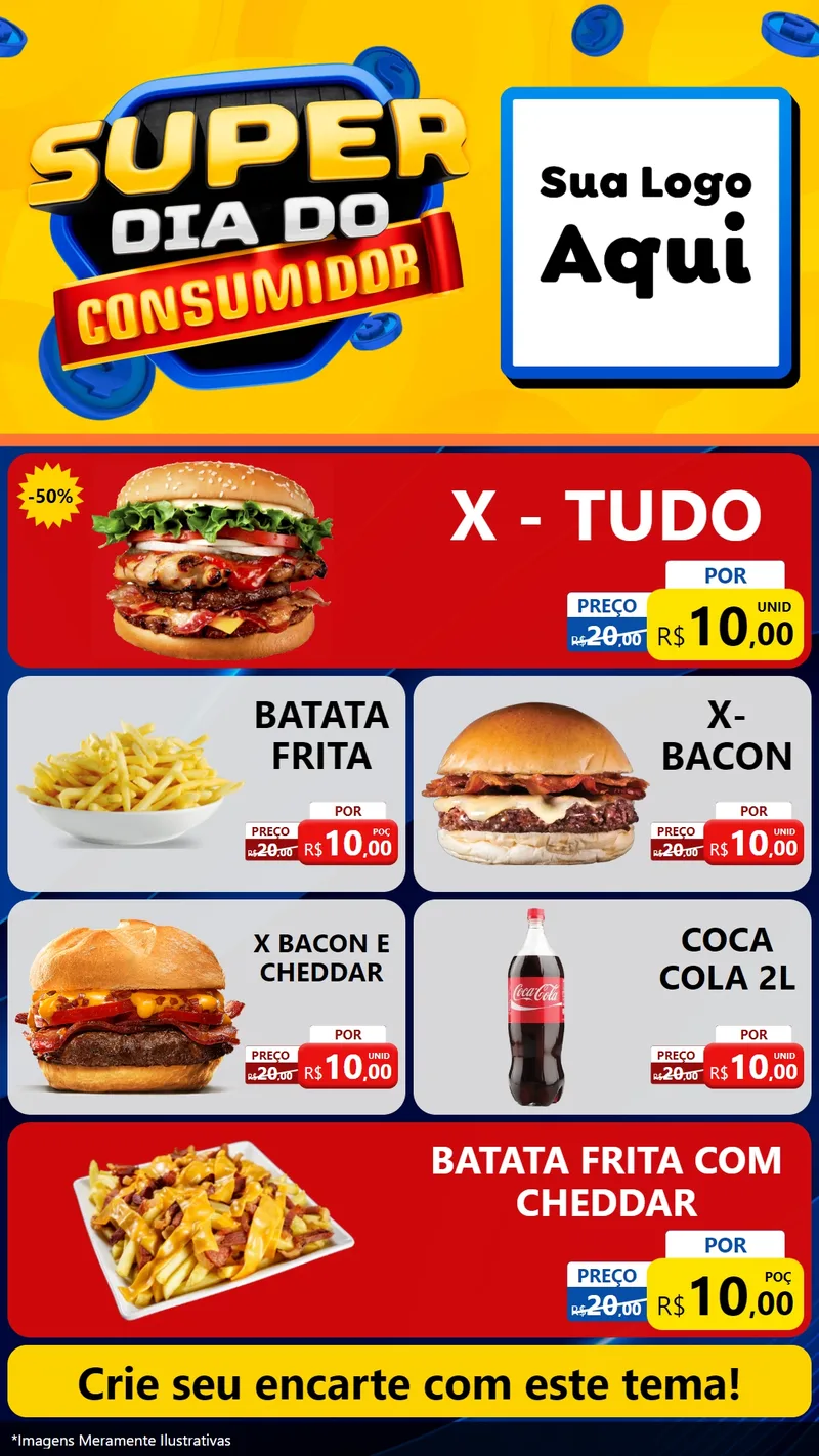 Modelo de TV para TV Vertical com o tema Super Dia do Consumidor para Hamburgueria