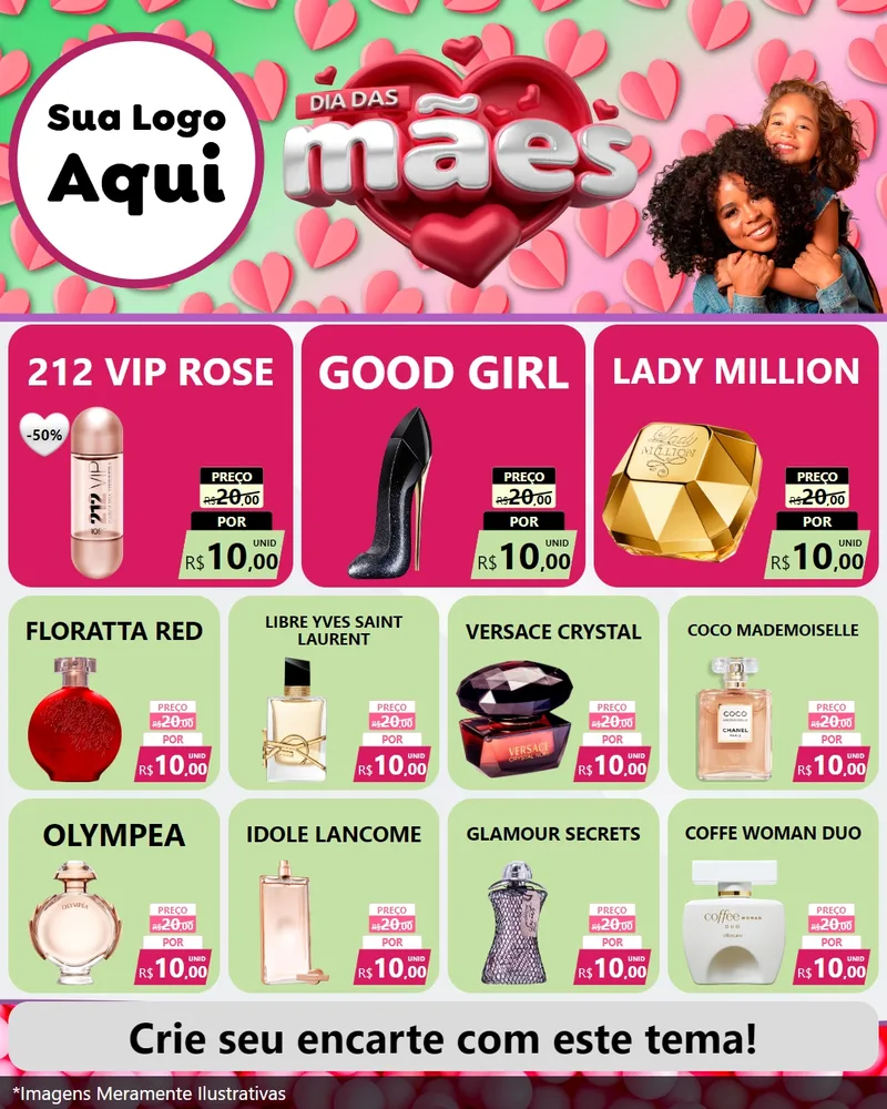 Modelo de Rede Social para Feed Instagram com o tema Dia das Mães para Perfumes