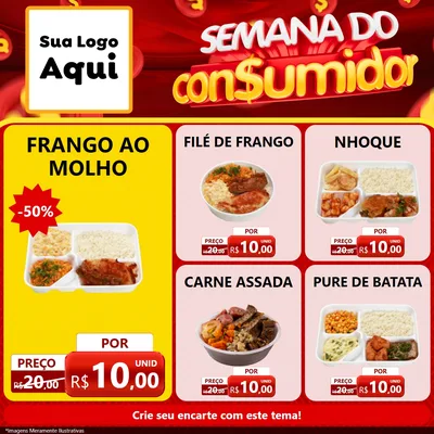 Modelo de Rede Social para Feed Facebook com o tema Semana do Consumidor para Restaurante