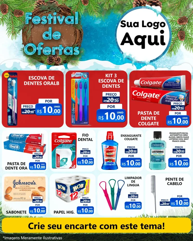Modelo de Rede Social para Feed Instagram com o tema Festival de Ofertas - Inverno para Higiene Pessoal