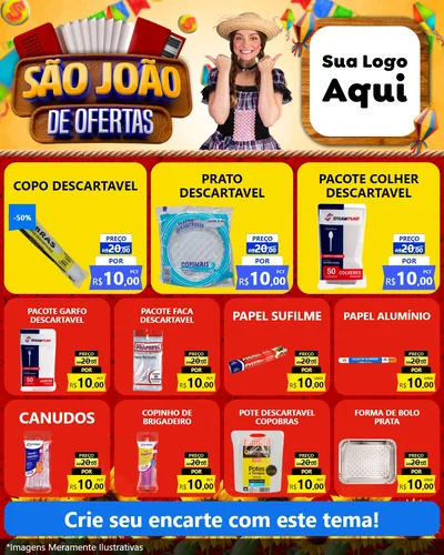 Modelo de Rede Social para Feed Instagram com o tema São João de Ofertas para Embalagens