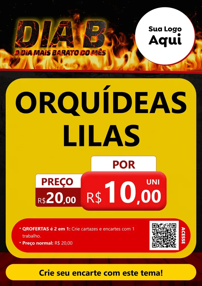 Modelo de Cartaz para Cartaz A4 Vertical com o tema Dia B para Floricultura e jardim