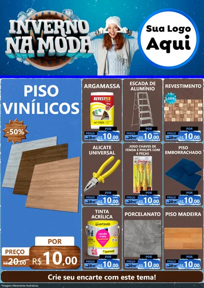 Modelo de Encarte para Encarte A4 Vertical com o tema Inverno na Moda para Material para Construção