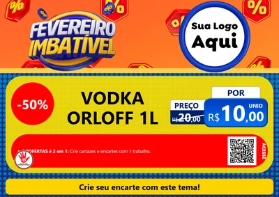 Modelo de Cartaz para Cartaz A4 Horizontal com o tema Fevereiro Imbatível para Distribuidora de bebidas