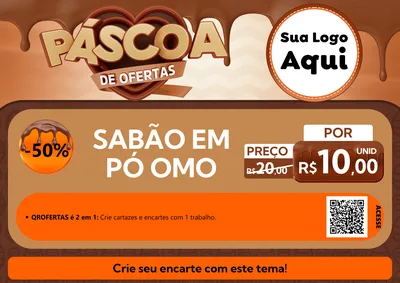 Modelo de Cartaz para Cartaz A4 Horizontal com o tema Páscoa de Ofertas para Produtos de Limpeza