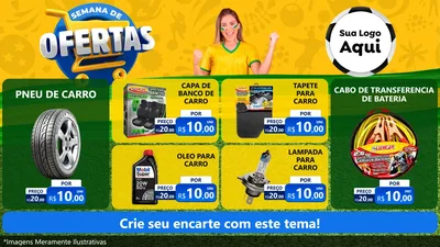 Modelo de TV para TV Horizontal com o tema Semana de Ofertas - Copa para Auto peças