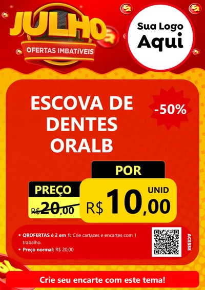 Modelo de Cartaz para Cartaz A4 Vertical com o tema Julho Ofertas Imbatíveis para Higiene Pessoal