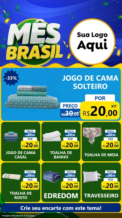 Modelo de Rede Social para Stories com o tema Mês do Brasil para Cama, Mesa e Banho
