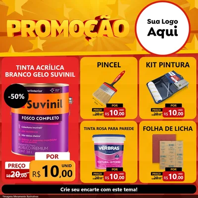 Modelo de Rede Social para Feed Facebook com o tema Promoção para Tintas e Ferramentas