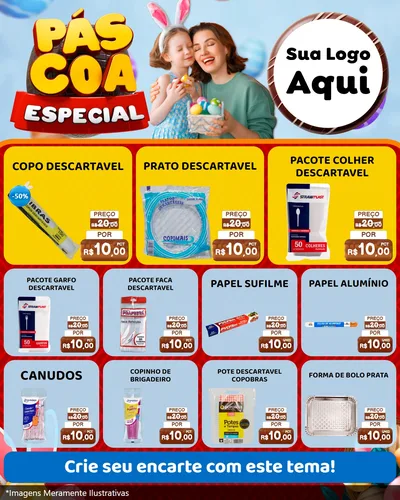 Modelo de Rede Social para Feed Instagram com o tema Páscoa Especial para Embalagens