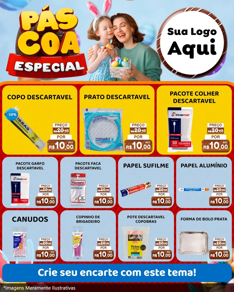Modelo de Rede Social para Feed Instagram com o tema Páscoa Especial para Embalagens