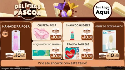 Modelo de TV para TV Horizontal com o tema Delícias de Páscoa para Bebês