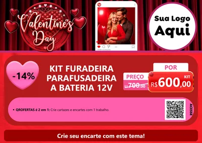Modelo de Cartaz para Cartaz A4 Horizontal com o tema Valentine's Day para Maquinas e Ferramentas
