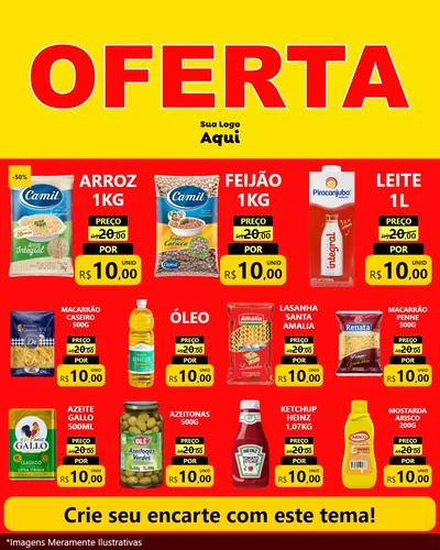 Modelo de Rede Social para Feed Instagram com o tema OFERTA - Vermelho Cartaz para Supermercado