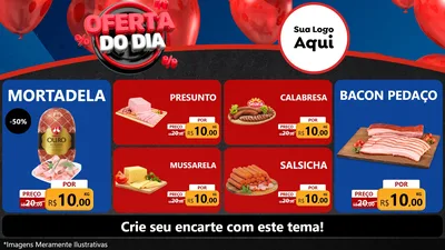 Modelo de TV para TV Horizontal com o tema Oferta do Dia para Frios e Laticínios