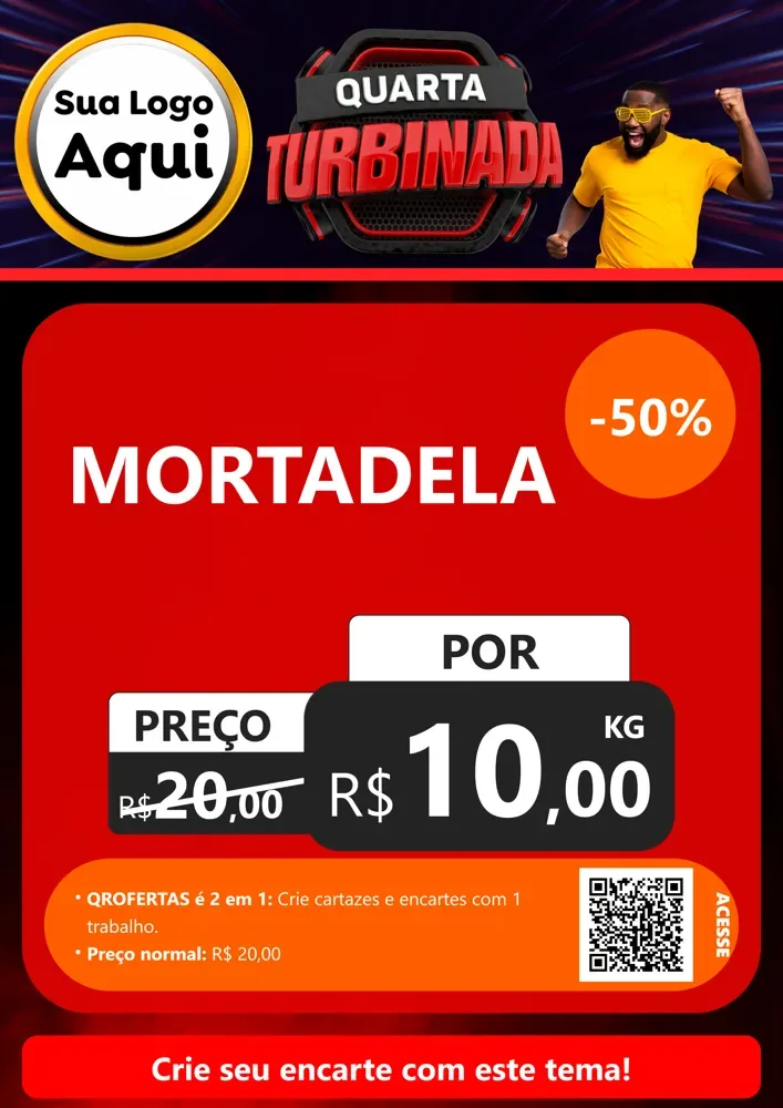 Modelo de Cartaz para Cartaz A4 Vertical com o tema Quarta Turbinada para Frios e Laticínios