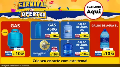 Modelo de TV para TV Horizontal com o tema Carnaval de Ofertas para Água e gás