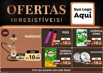 Modelo de Encarte para Encarte A4 Horizontal com o tema Ofertas Irresistíveis! para Tabacaria